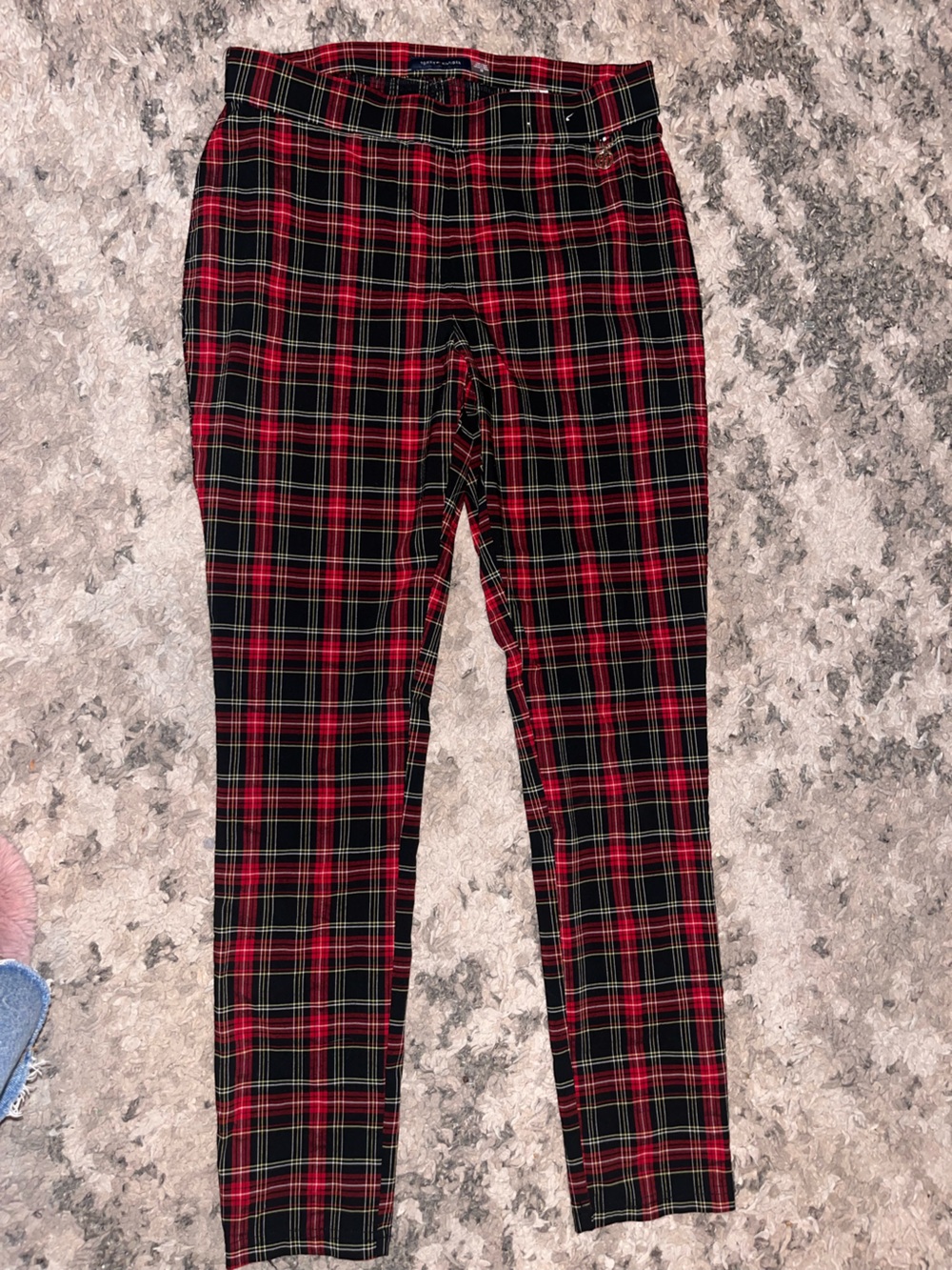 Tommy Hilfiger Red and Black tartan Plaid Stretch trousers
